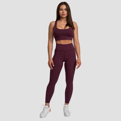 GymBeam Dámské legíny Mesh Panel Eggplant