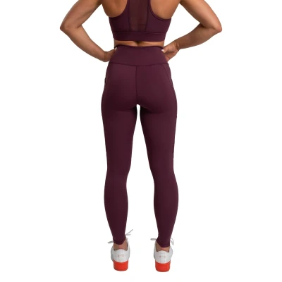 GymBeam Dámské legíny Mesh Panel Eggplant