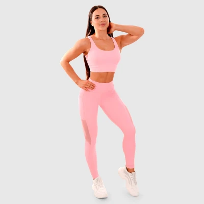 GymBeam Dámské legíny Mesh Panel pink