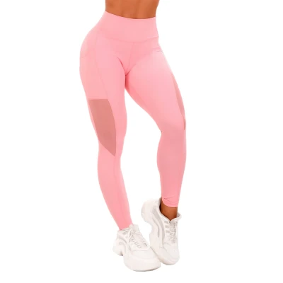 GymBeam Dámské legíny Mesh Panel pink
