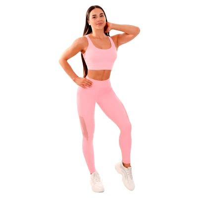 GymBeam Dámské legíny Mesh Panel pink