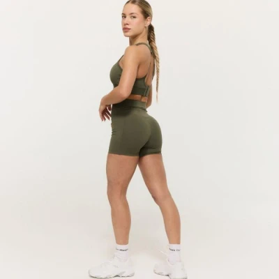 GymBeam Dámské šortky Combat Olive Grey GymBeam Dámské šortky Combat Olive Grey