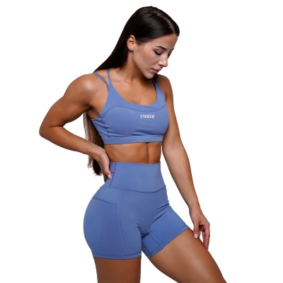 GymBeam Dámské šortky FIT Steel Blue