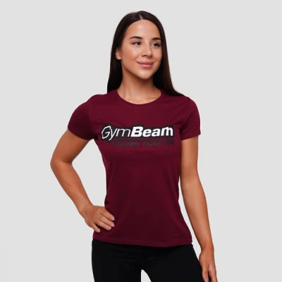 GymBeam Dámské Tričko Beam Burgundy GymBeam Dámské Tričko Beam Burgundy