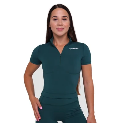 GymBeam Dámské triko Cropped Ignite Dark Green GymBeam Dámské triko Cropped Ignite Dark Green