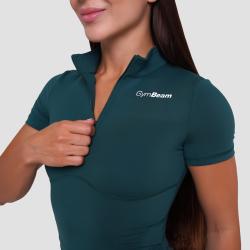 GymBeam Dámske tričko Cropped Ignite Dark Green