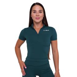 GymBeam Dámske tričko Cropped Ignite Dark Green