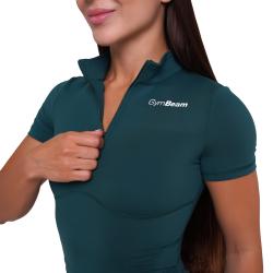 GymBeam Dámske tričko Cropped Ignite Dark Green