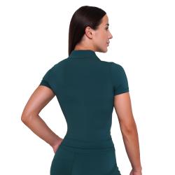 GymBeam Dámske tričko Cropped Ignite Dark Green