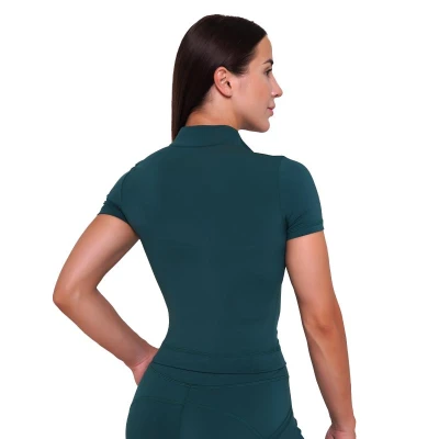 GymBeam Dámské triko Cropped Ignite Dark Green