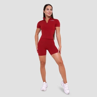 GymBeam Dámské triko Cropped Ignite Dark Red