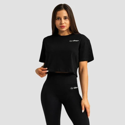 GymBeam Dámské tričko Cropped Limitless Black