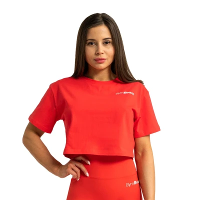 GymBeam Dámské tričko Cropped Limitless Hot Red