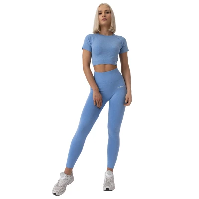 GymBeam Dámské tričko FLO Crop Top Blue