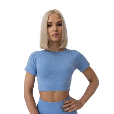 GymBeam Dámské tričko FLO Crop Top Blue