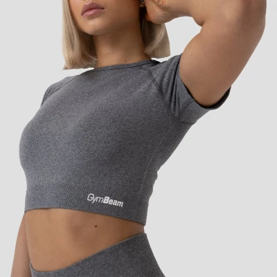 GymBeam Dámské tričko FLO Crop Top Grey