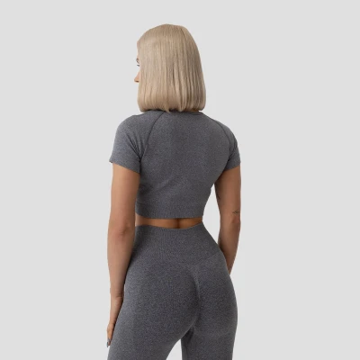 GymBeam Dámské tričko FLO Crop Top Grey