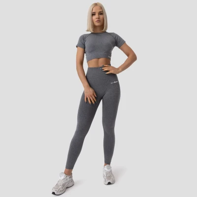 GymBeam Dámské tričko FLO Crop Top Grey