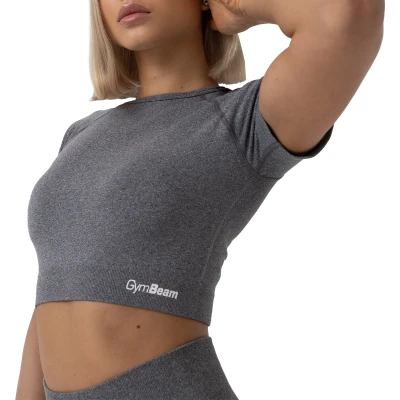 GymBeam Dámské tričko FLO Crop Top Grey