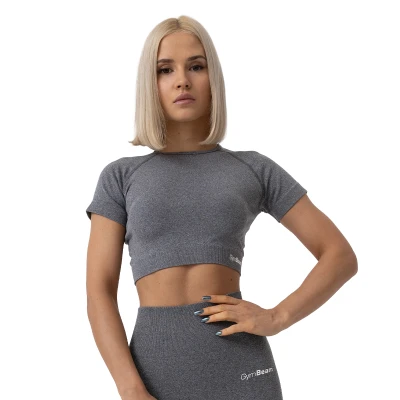 GymBeam Dámské tričko FLO Crop Top Grey