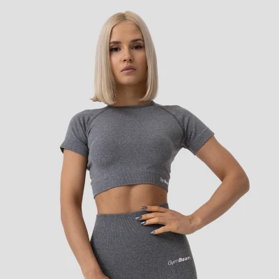 GymBeam Dámské tričko FLO Crop Top Grey
