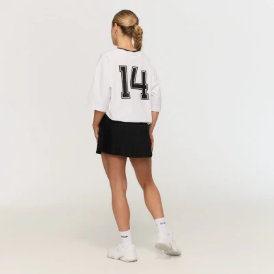 GymBeam Dámské tričko Oversized Varsity White