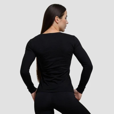 GymBeam Dámské triko s dlouhým rukávem Basic Black
