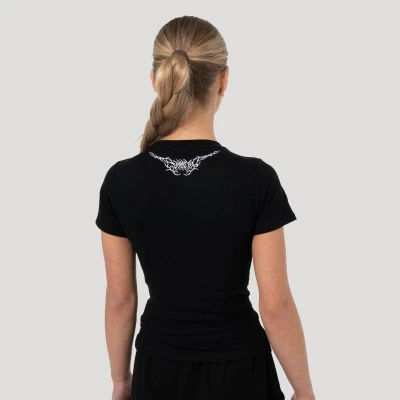 GymBeam Dámské tričko Tribal Ribbed Black
