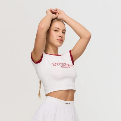 GymBeam Dámské tričko Varsity White