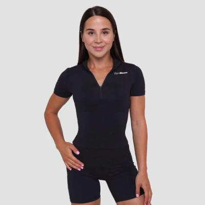 GymBeam Dámské triko Cropped Ignite Black GymBeam Dámské triko Cropped Ignite Black