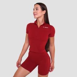 GymBeam Dámské triko Cropped Ignite Dark Red