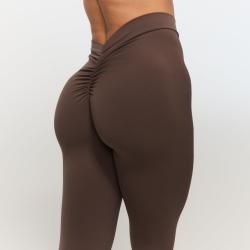 GymBeam Dámske V-back legíny Fierce Cappuccino