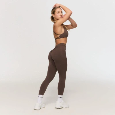 GymBeam Dámské V-back legíny Fierce Cappuccino