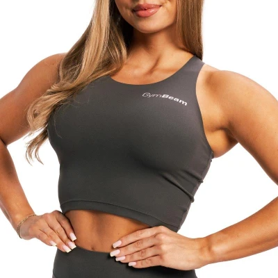 GymBeam Dámský sportovní top BEAT Charcoal