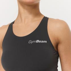 GymBeam Dámský sportovní top BEAT Charcoal