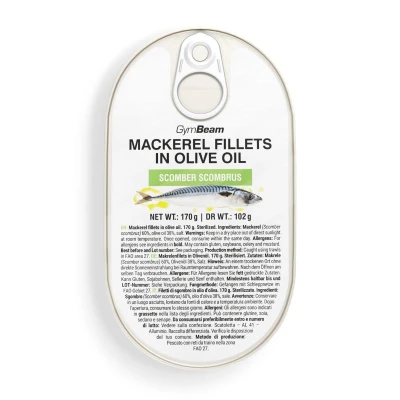 GymBeam Filety z makrely v olivovém oleji 170 g