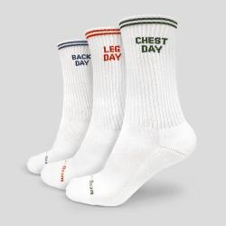 GymBeam GymRat Socks 3Pack White POUZE L (VÝPRODEJ)