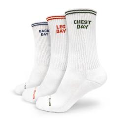 GymBeam GymRat Socks 3Pack White POUZE L (VÝPRODEJ)