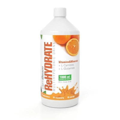 GymBeam Iontový nápoj ReHydrate 1000 ml POUZE pomeranč (VÝPRODEJ)