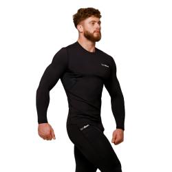 GymBeam Kompresné tričko s dlhým rukávom Mid Black