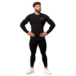 GymBeam Kompresné tričko s dlhým rukávom Mid Black