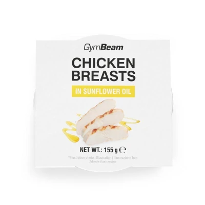 GymBeam Kuřecí prsa ve slunečnicovém oleji 12 x 155 g