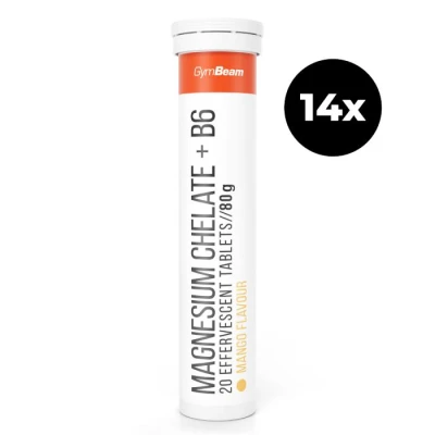 GymBeam Magnézium chelát + B6 šumivý 14 x 20 tab