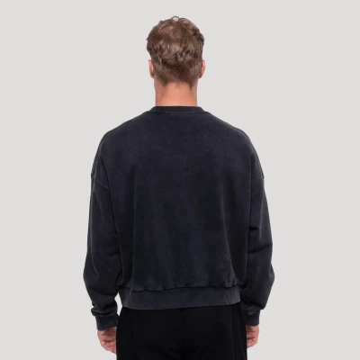GymBeam Persistence Washed Black pánská mikina