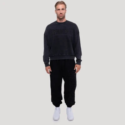 GymBeam Persistence Washed Black pánská mikina