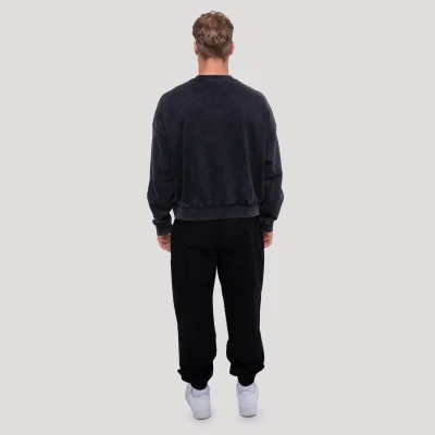 GymBeam Persistence Washed Black pánská mikina
