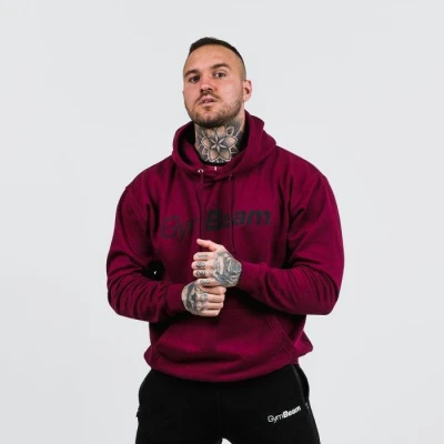 GymBeam Mikina PRO Hoodie Burgundy GymBeam Mikina PRO Hoodie Burgundy