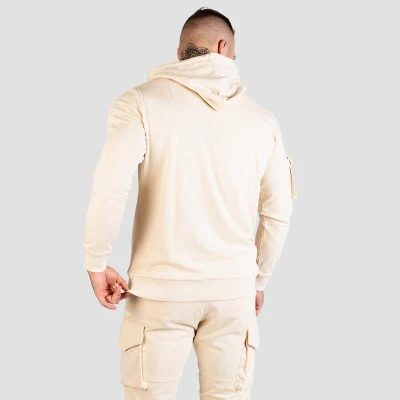 GymBeam Mikina TRN Hoodie Sand POUZE M - pískově hnědá (VÝPRODEJ)