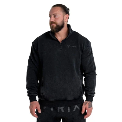 GymBeam STRIX Mikina Washed Washed Black