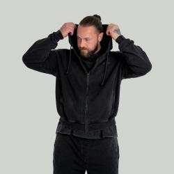 GymBeam STRIX Mikina Zip Washed Black